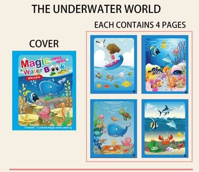 1pcs Magical Book Water Drawing Montessori Toys Reusable Coloring Book Magic Water Drawing Book Sensory Early Education Toys