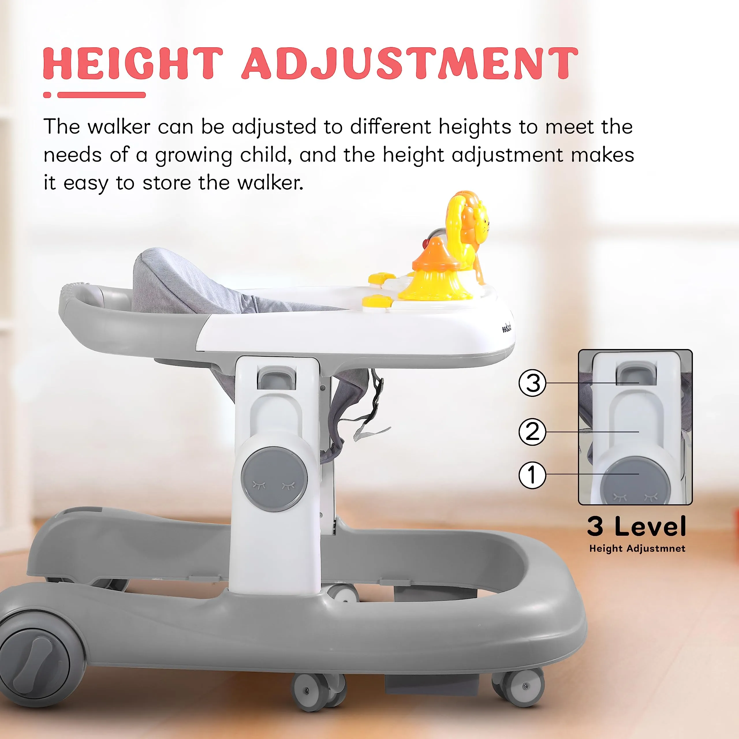 Astro Walker With 3 Adjustable Height and Musical Toy for kids 6-18 months