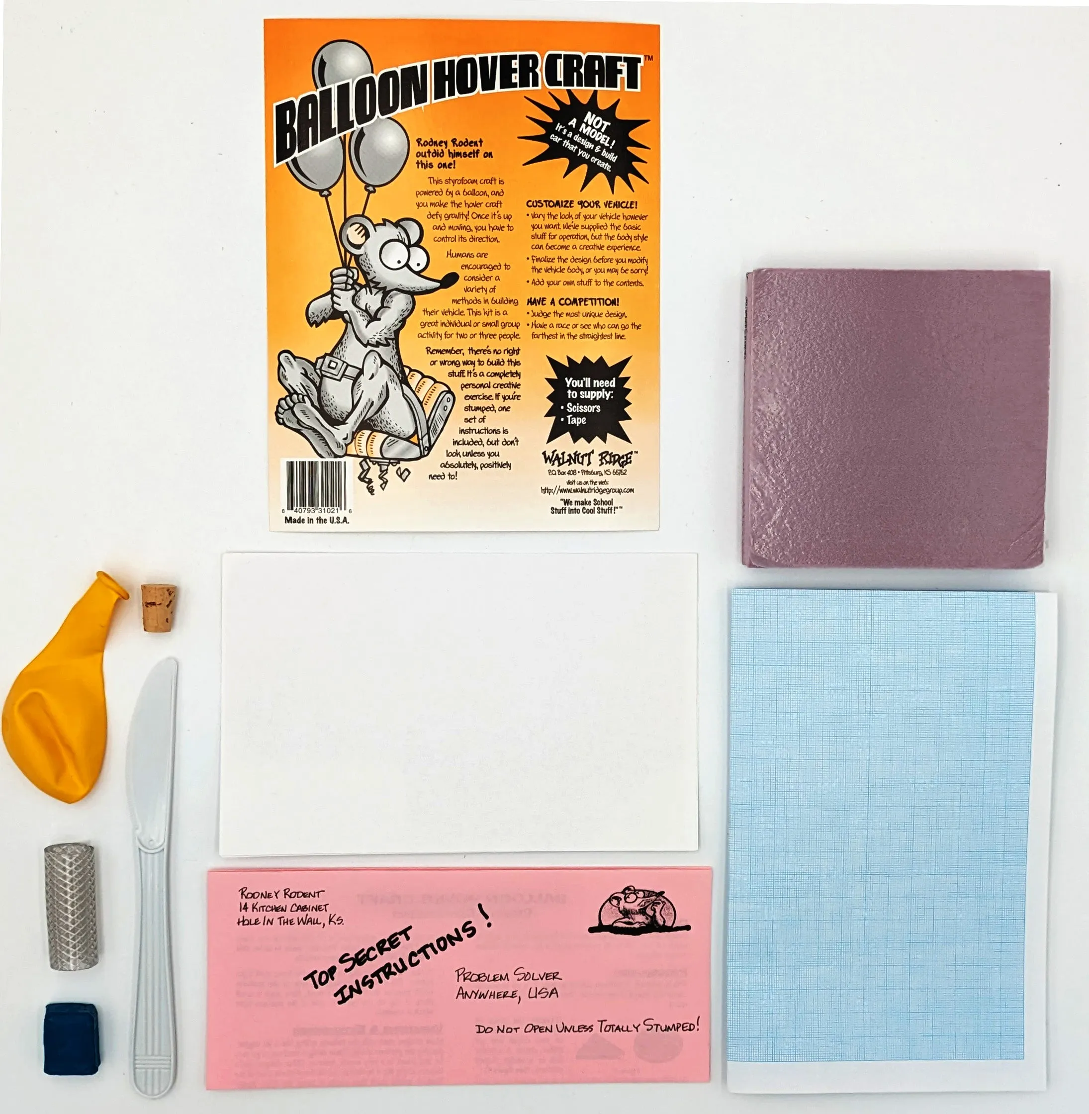Balloon Hovercraft Kit, Ages 10 & Up