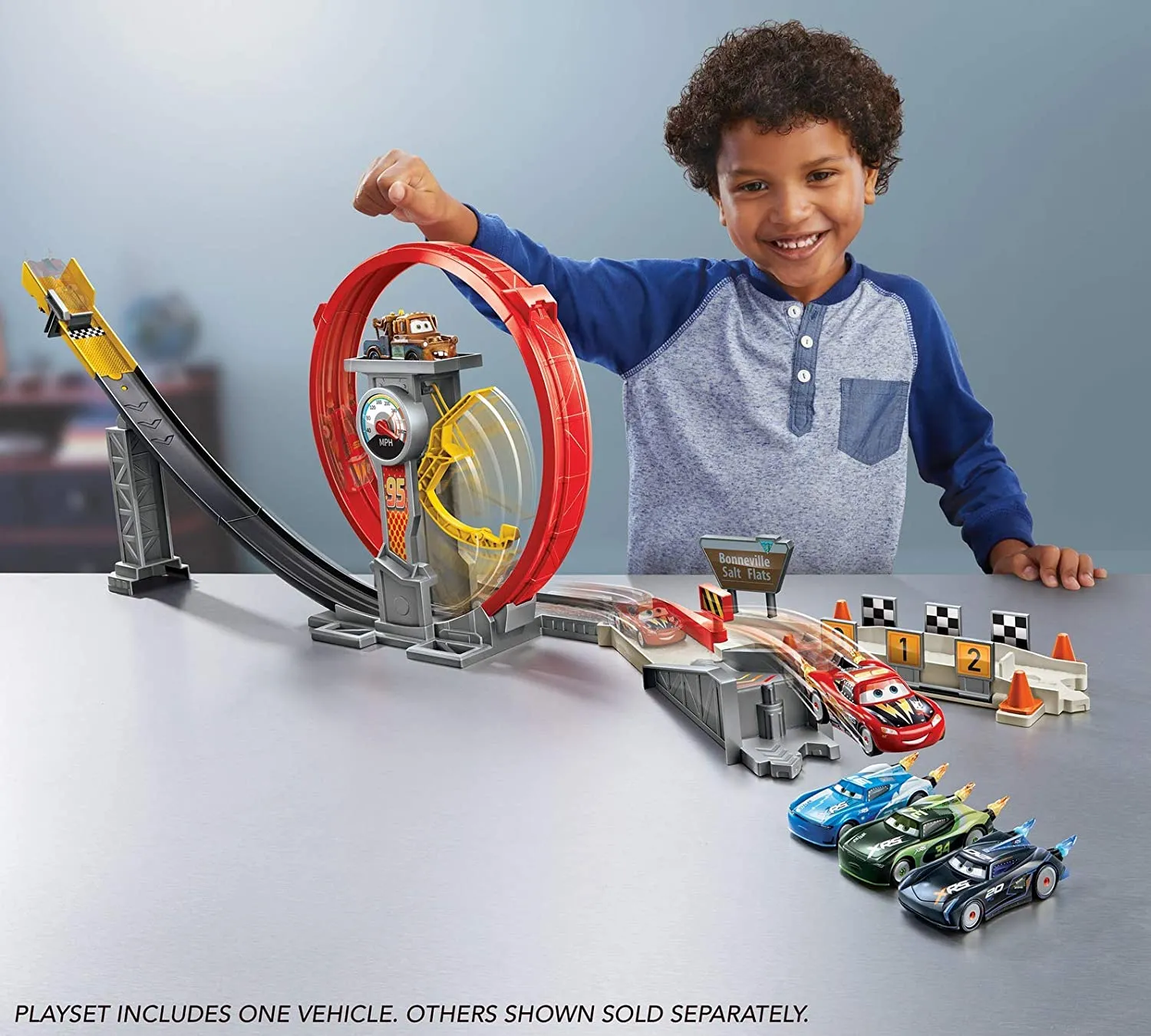 Disney Pixar Cars XRS Rocket Racing Super Loop Race Set With Lightning McQueen