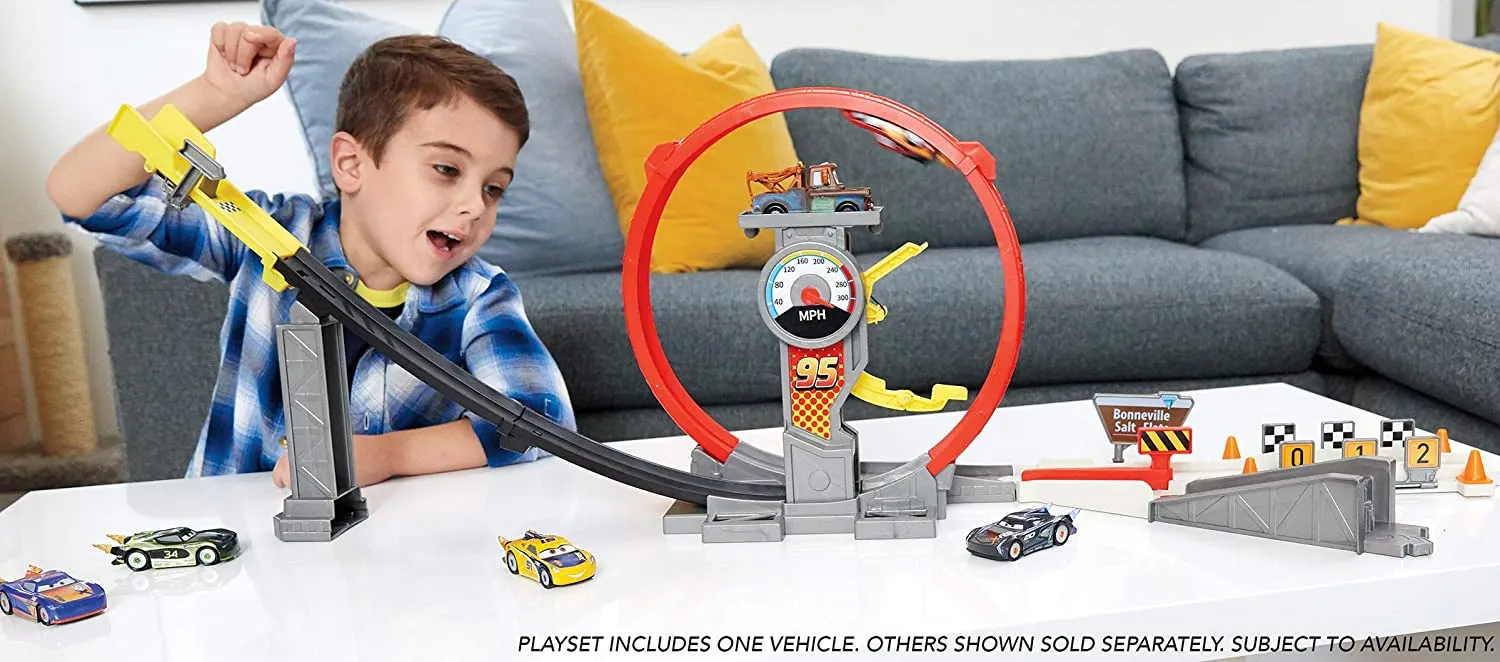 Disney Pixar Cars XRS Rocket Racing Super Loop Race Set With Lightning McQueen