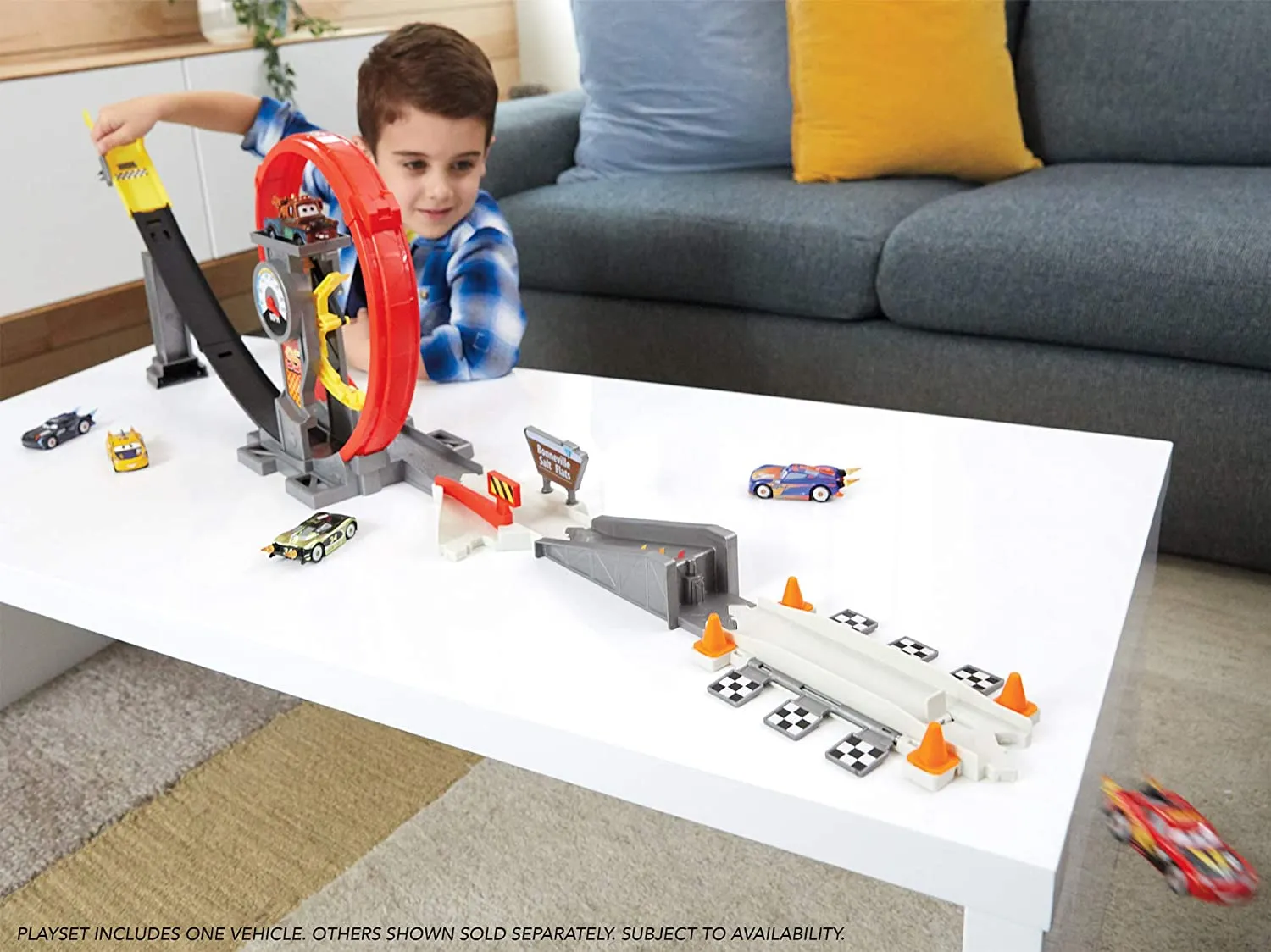 Disney Pixar Cars XRS Rocket Racing Super Loop Race Set With Lightning McQueen