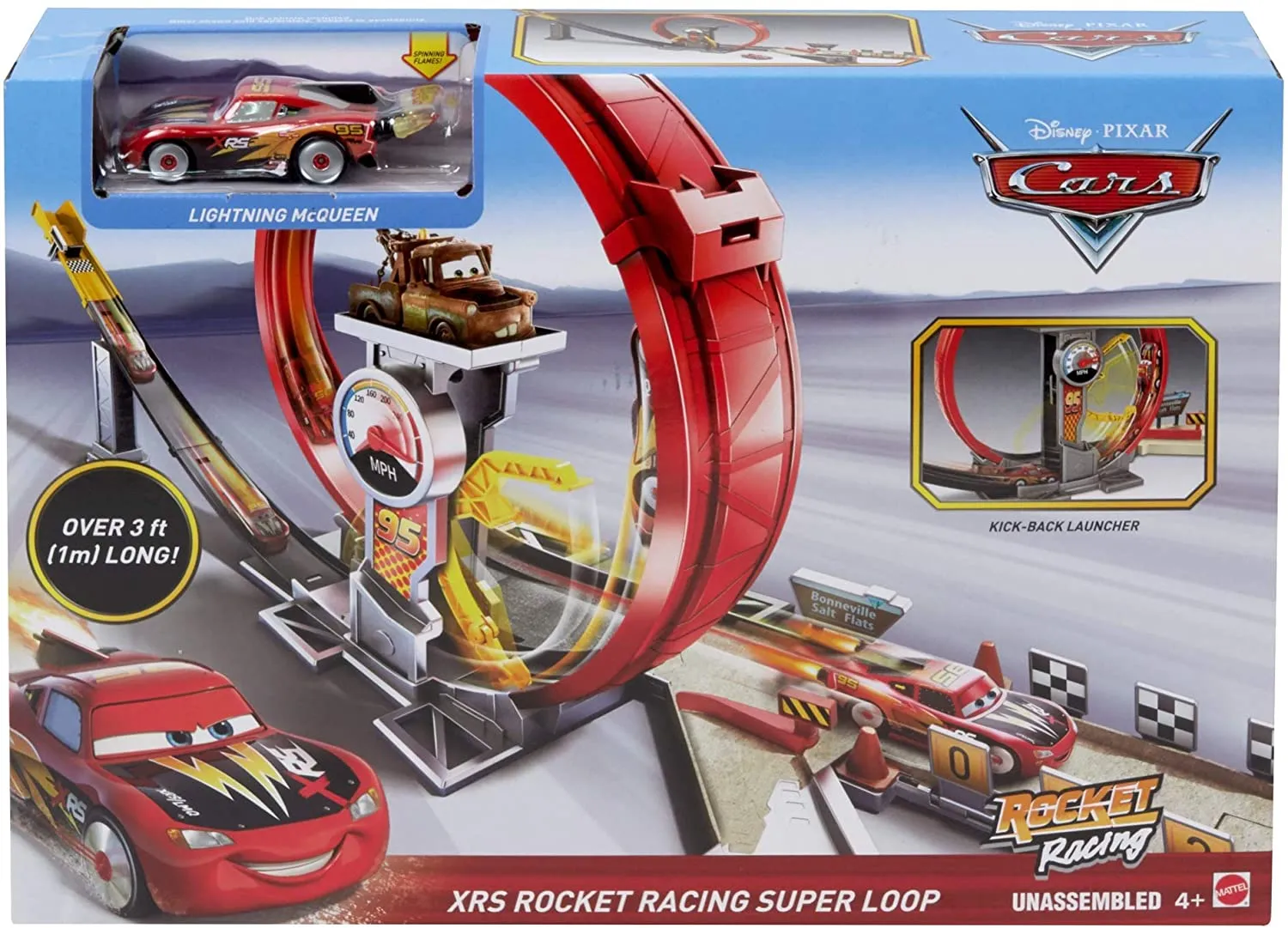 Disney Pixar Cars XRS Rocket Racing Super Loop Race Set With Lightning McQueen