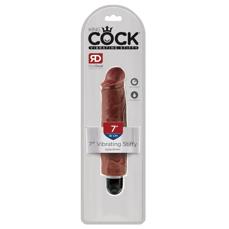 King Cock 7" Vibrating Stiffy - Brown