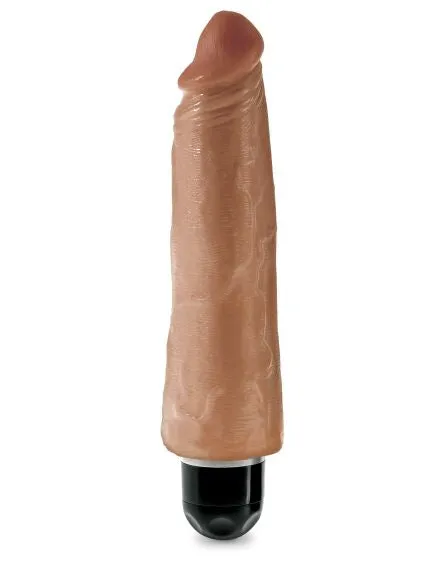 King Cock 8 Vibrating Stiffy Tan "