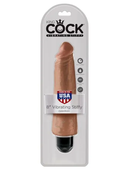 King Cock 8 Vibrating Stiffy Tan "