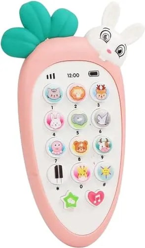Niku Mobile Phone Musical Toy for Kids Baby Toddler | Carrot/Rabbit face | 20 Musical Animal Sound Toy | Birthday Party Gifts for Girl Boy (Multicolor)