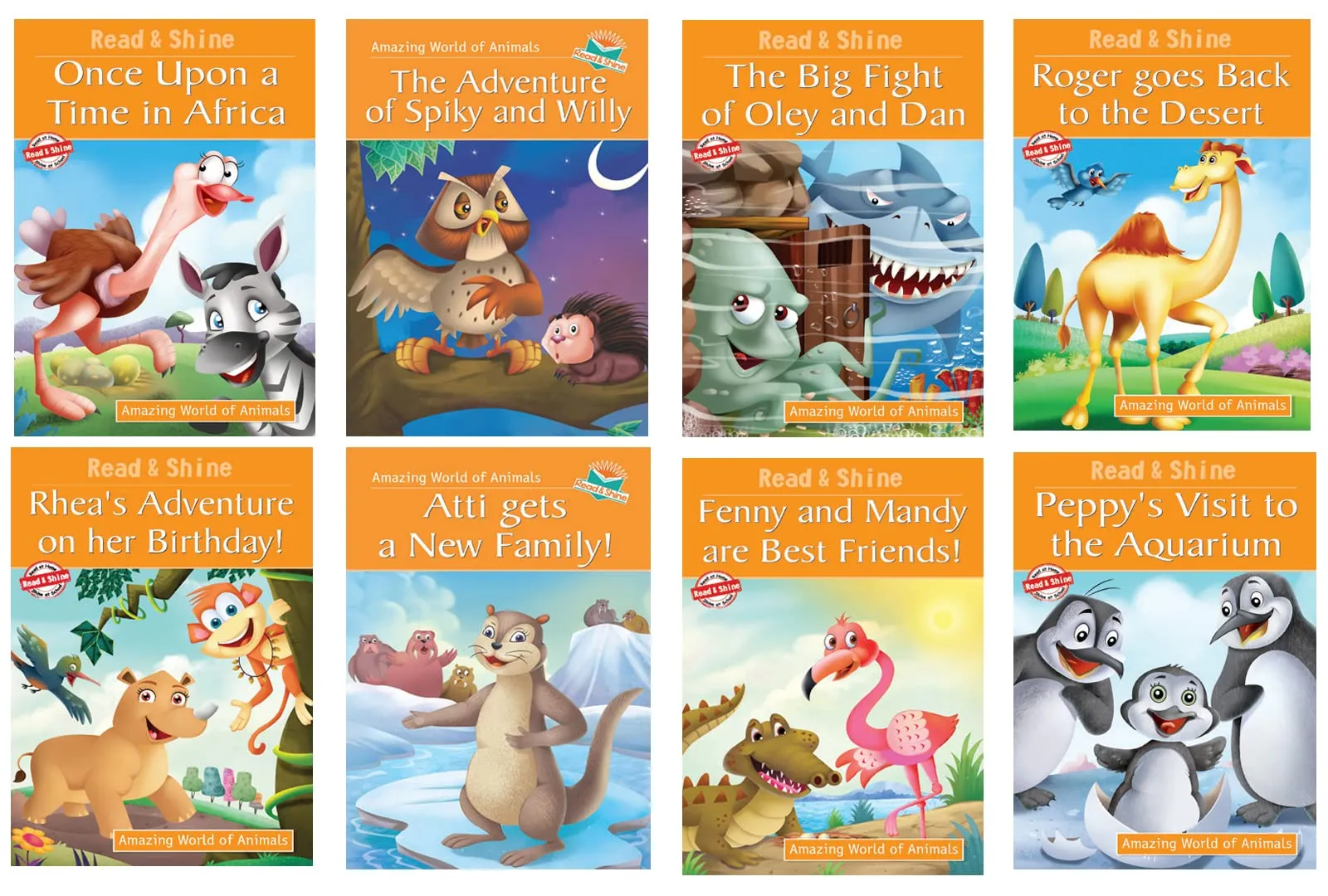 Pegasus Self Reading Amazing Animal Story Books Set of 8 for Children