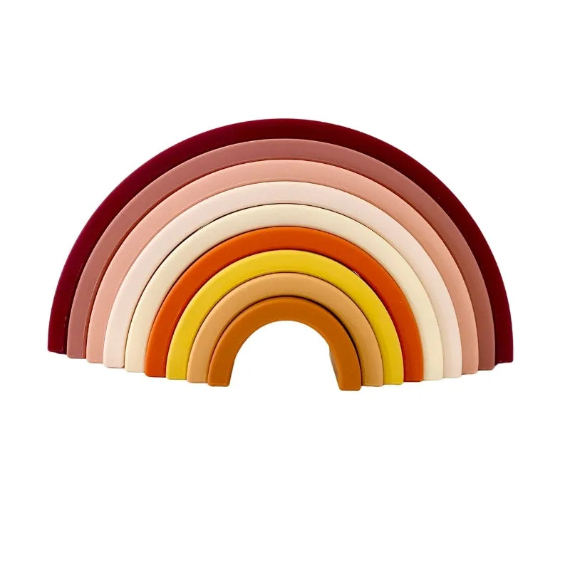 Sugar   Maple | Neutral Silicone Stacking Rainbow 9pc