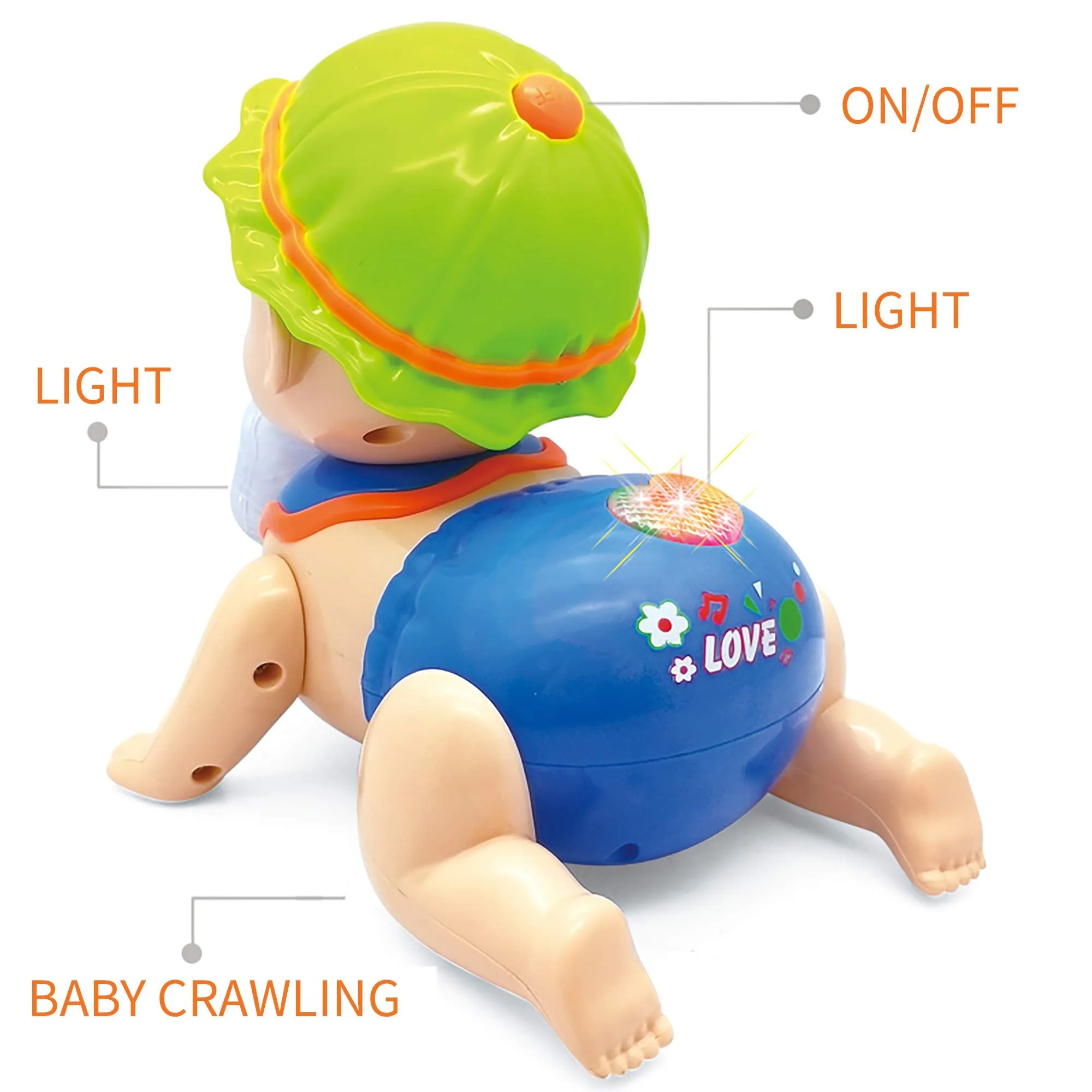 zest 4 toyz Musical Baby Crawling Toy for Kids with 3D Lights & Music Toys for Babies - Multicolor (Pack of 1) Battery Included